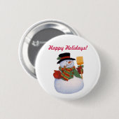 Snowman Ronde Button 5,7 Cm (Voorkant /achterkant)