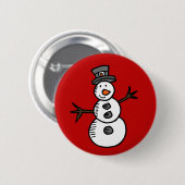 Snowman Ronde Button 5,7 Cm (Voorkant /achterkant)