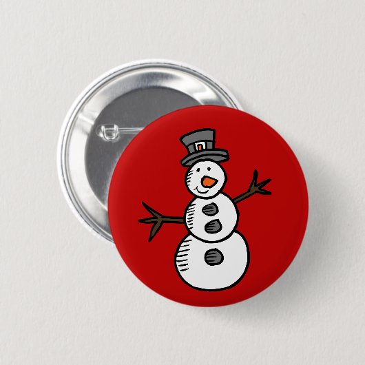 Snowman Ronde Button 5,7 Cm (Voorkant /achterkant)
