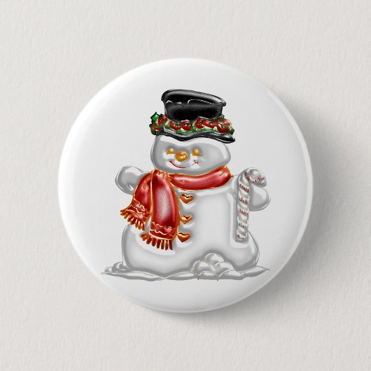 Snowman Ronde Button 5,7 Cm (Voorkant)