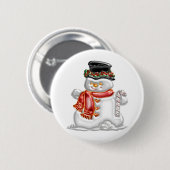 Snowman Ronde Button 5,7 Cm (Voorkant /achterkant)