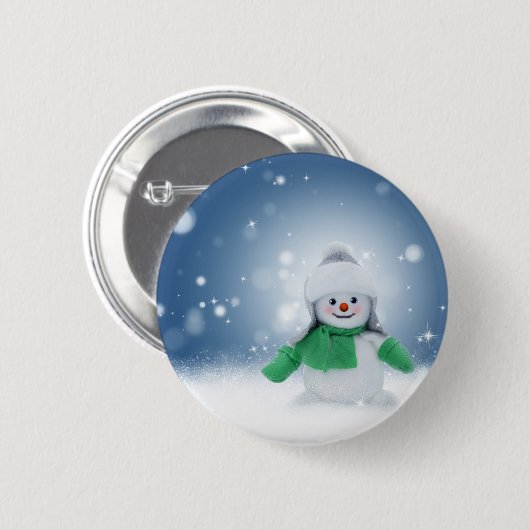 Snowman Ronde Button 5,7 Cm (Voorkant /achterkant)