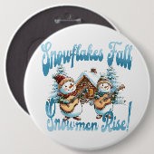 Snowman Ronde Button 6,0 Cm (Voorkant /achterkant)