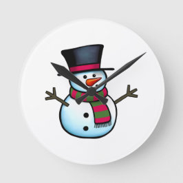 Snowman Ronde Klok