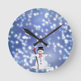Snowman Ronde Klok