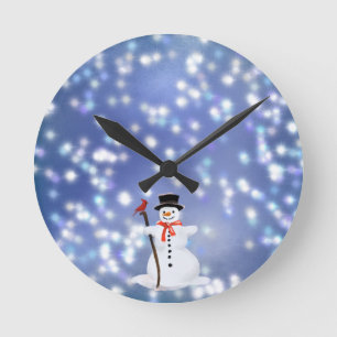 Snowman Ronde Klok