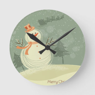 Snowman Ronde Klok