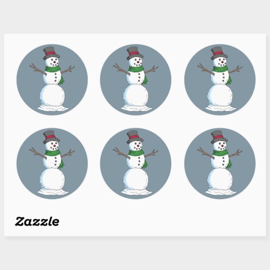 Snowman Ronde Sticker (Vel)