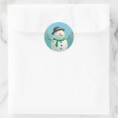 Snowman Ronde Sticker (Tas)
