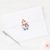 Snowman Ronde Sticker (Envelop)