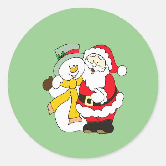 Snowman Ronde Sticker (Voorkant)