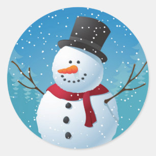 Snowman Ronde Sticker