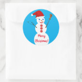 Snowman Ronde Sticker (Tas)