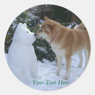 snowman ronde sticker