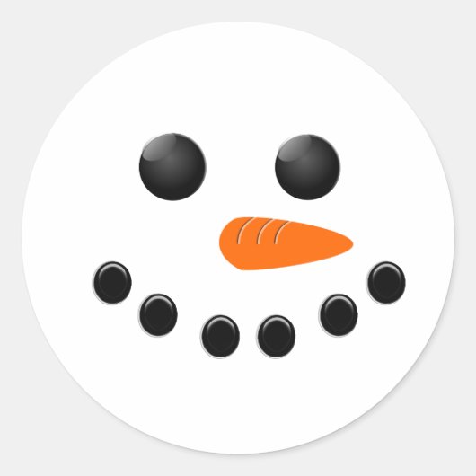 Snowman Ronde Sticker (Voorkant)