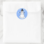 Snowman Ronde Sticker (Tas)