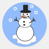 Snowman Ronde Sticker (Voorkant)