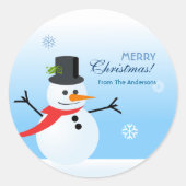 Snowman Ronde Sticker (Voorkant)