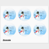 Snowman Ronde Sticker (Vel)