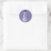 Snowman Ronde Sticker (Tas)
