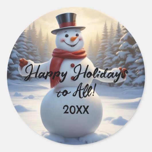Snowman Ronde Stickers HAMbyWG (Voorkant)