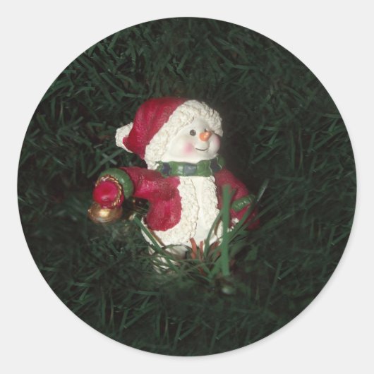 Snowman Round Stickers (Voorkant)