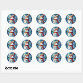 Snowman Round Stickers (Vel)