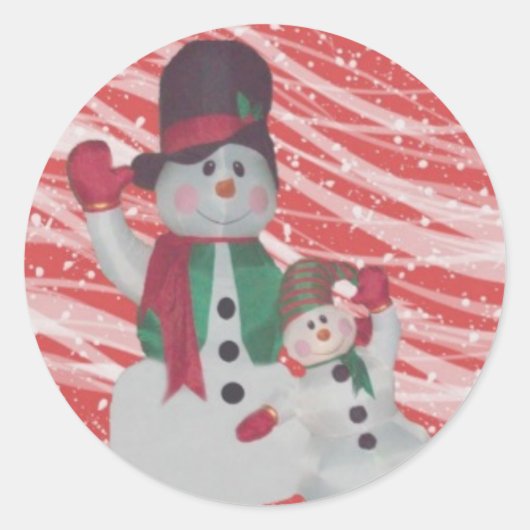 Snowman Round Stickers (Voorkant)