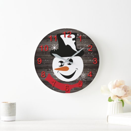 Snowman rustige wintersneeuw grote klok (Huis)