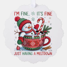  Snowman’s Cozy Christmas Chaos  Ornament Kaart