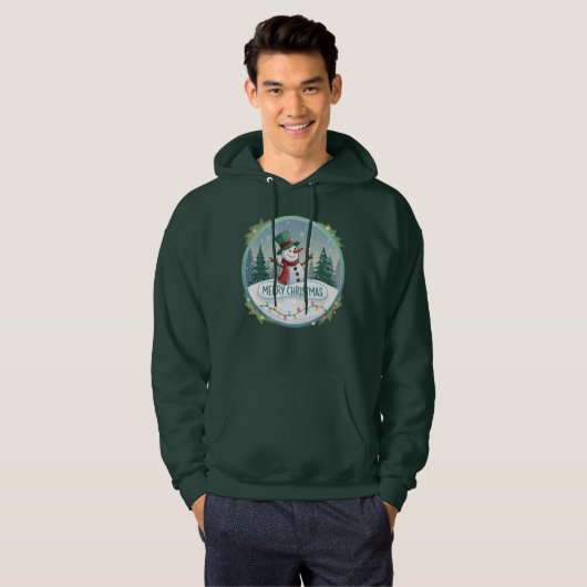 Snowman’s Joyful Christmas Welcome Hoodie (Voorkant volledig)