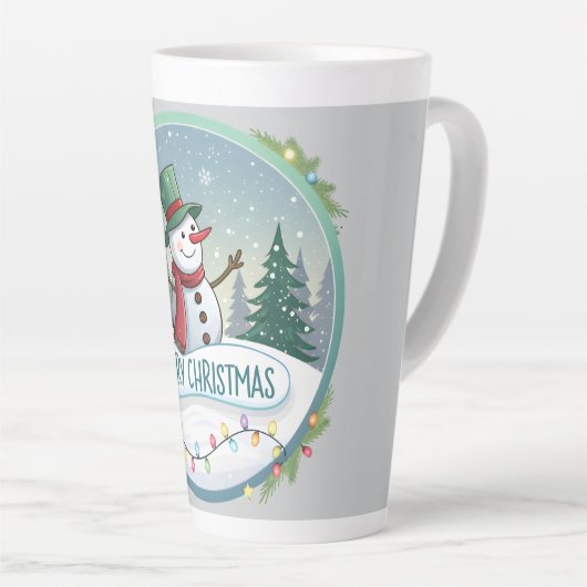 Snowman’s Joyful Christmas Welcome Latte Mok (Rechterhoek)