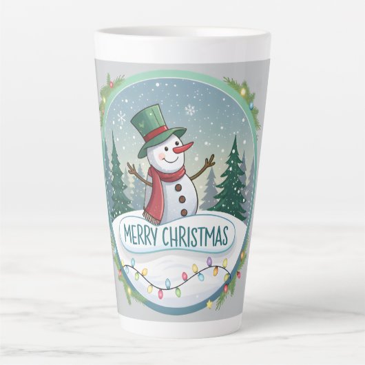 Snowman’s Joyful Christmas Welcome Latte Mok (Voorkant)