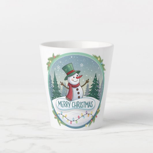 Snowman’s Joyful Christmas Welcome Latte Mok (Voorkant)