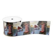 Snowman Saluting an American Flag Satijnen Lint (Spoel)