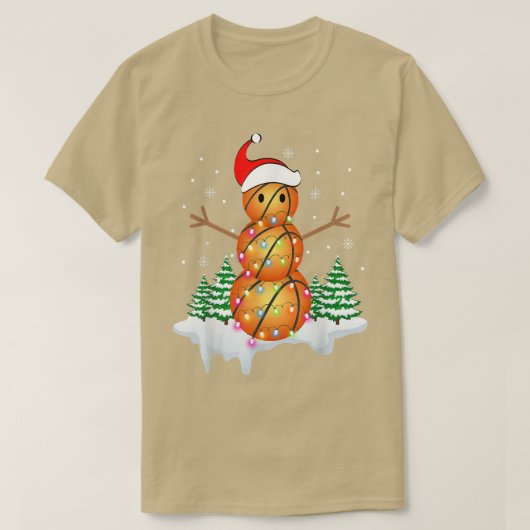 Snowman Santa Basketballen Light T-shirt (Design voorkant)