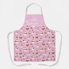 Snowman Santa Claus-kerstgezin Schort