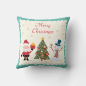 Snowman Santa Claus Kussen (Achterkant)