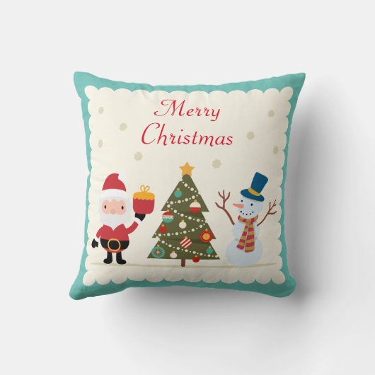 Snowman Santa Claus Kussen (Achterkant)