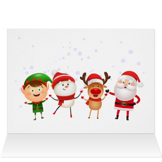 Snowman Santa Claus Rudolph Elf (Binnen Horizontaal (Boven))