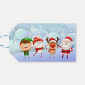 Snowman Santa Claus Rudolph Elf Cadeaulabel (Achterkant Horizontaal)