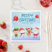 Snowman Santa Claus Rudolph Elf Servet (Insitu)