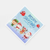 Snowman Santa Claus Rudolph Elf Servet (Hoek)