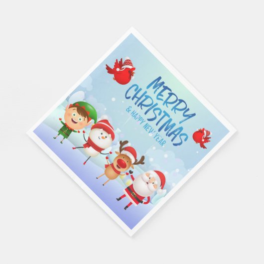 Snowman Santa Claus Rudolph Elf Servet (Hoek)