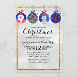 Snowman Santa Floral Ornamenten Corporate Kerstmis Kaart