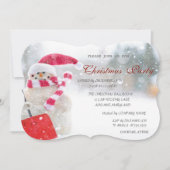 Snowman, Santa Hat, kerstfeest bedrijf Kaart (Voorkant)