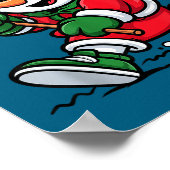 Snowman Santa Hat Playing Lacrosse Christmas Playe Poster (Hoek)