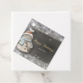 Snowman, Santa Hat, Snowflakes Bedankjes Labels (In situ)