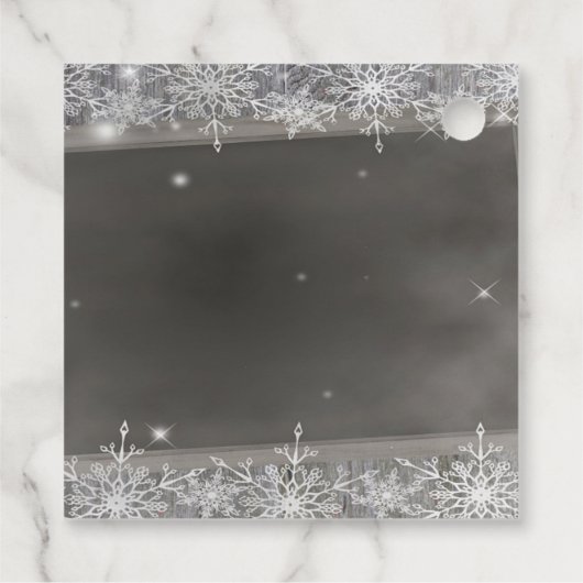 Snowman, Santa Hat, Snowflakes Bedankjes Labels (Achterkant)