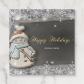 Snowman, Santa Hat, Snowflakes Bedankjes Labels (Voorkant)